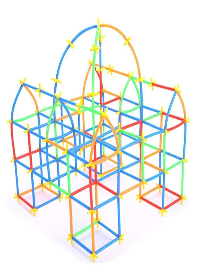 PULSBERY لعبة بناء تعليمية للأطفال من بولسبري، مصنوعة من أعواد قش ملونة كبيرة الحجم (متعددة الألوان). - Image 4